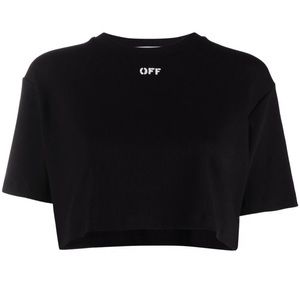 Off-White cropped logo-print T-shirt